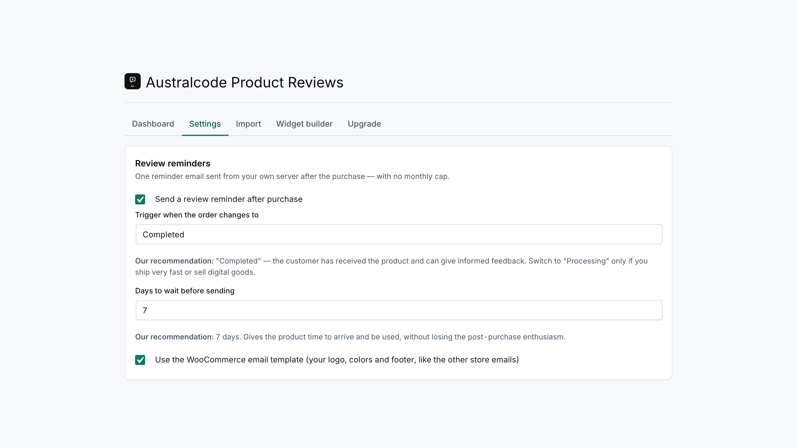 Australcode Product Reviews for WooCommerce