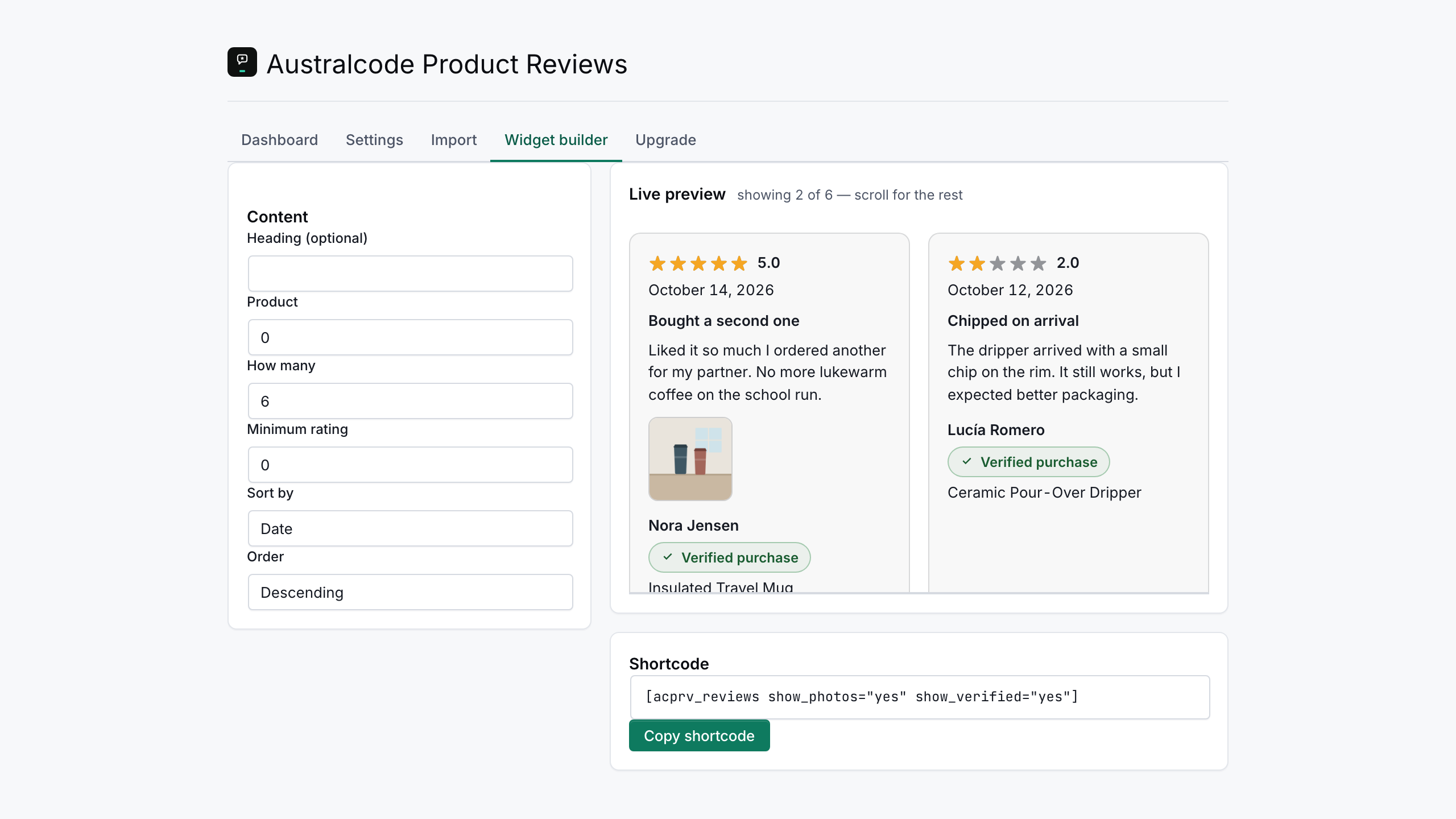 Australcode Product Reviews for WooCommerce