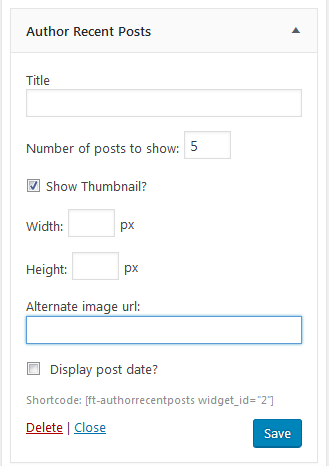 Widget options