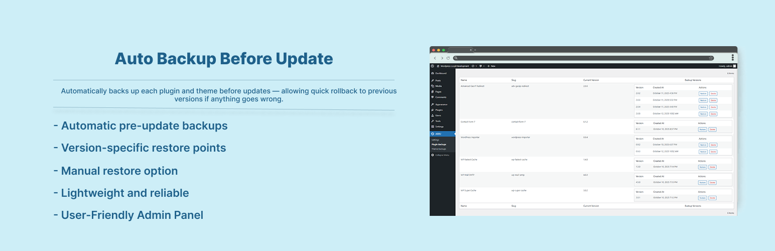 Auto Backup Before Update