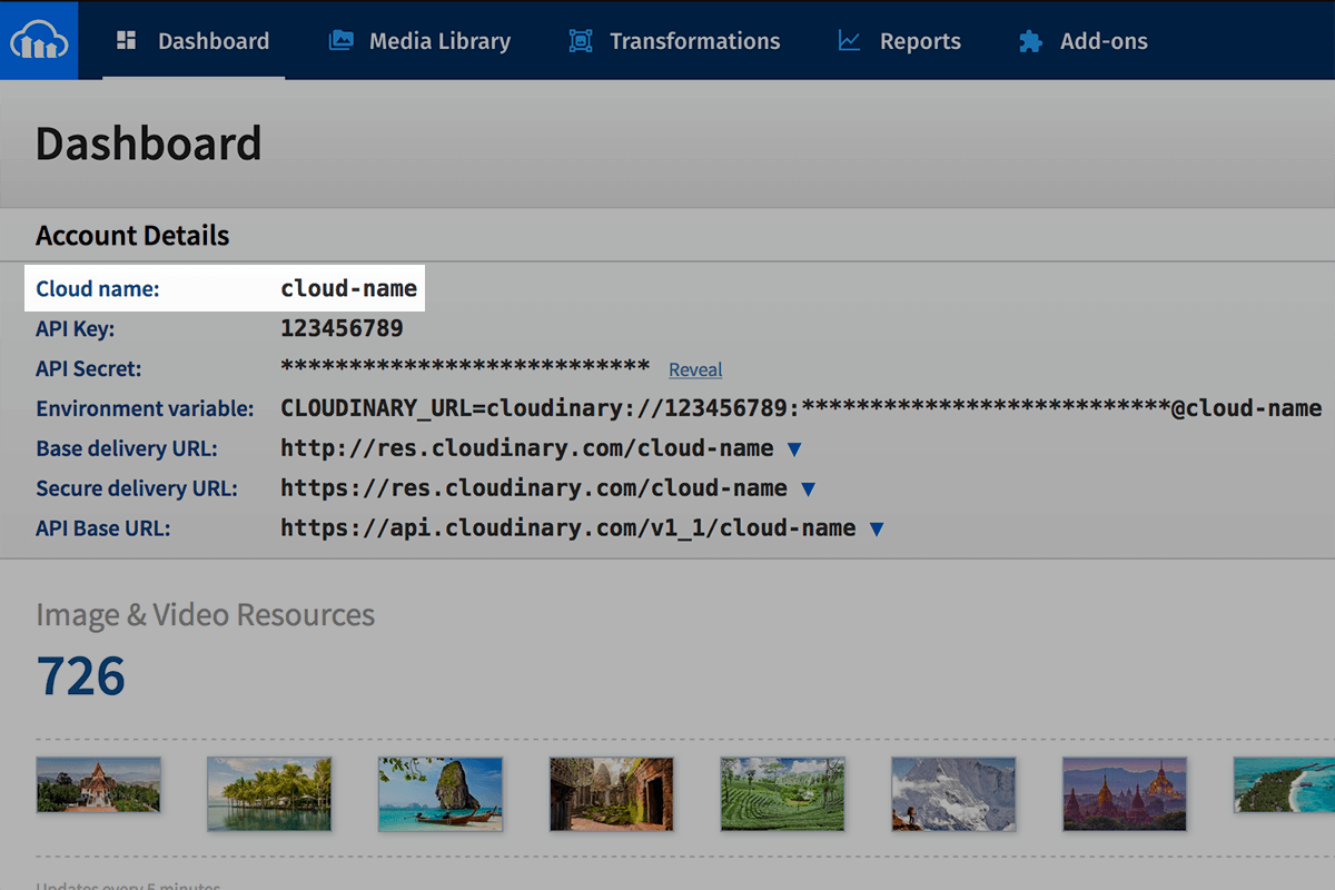 Cloudinary Cloud Name