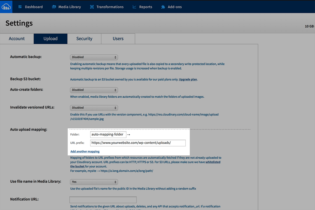 Cloudinary Auto Upload Setup