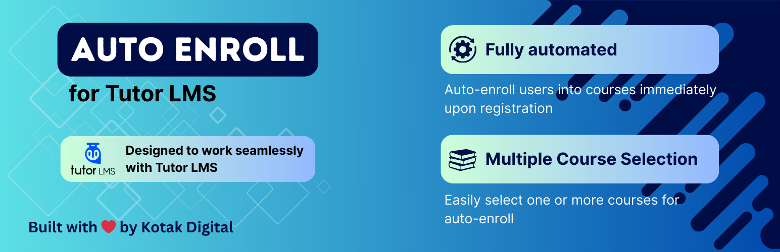 WordPress 外掛 Auto Enroll for Tutor LMS 的封面圖片。