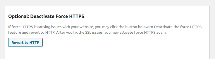 Revert to the HTTP option in the plugin's dashboard