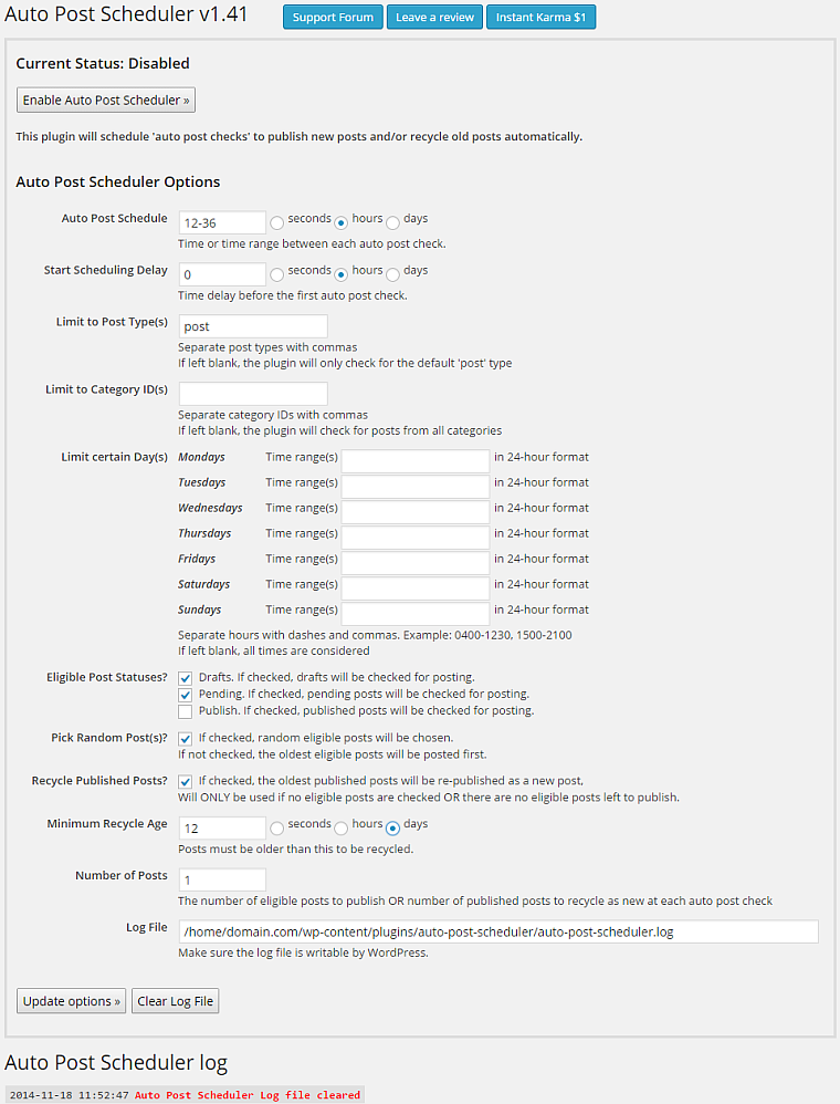 wordpress scheduled posts