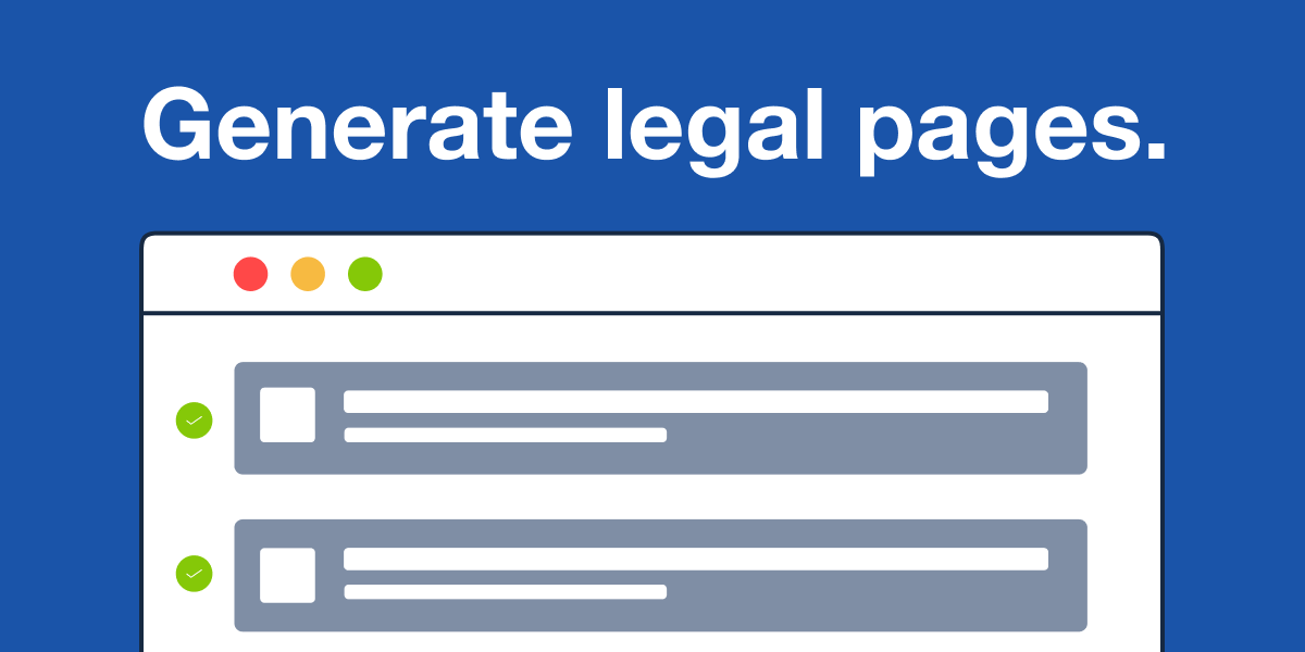 Generate legal pages such as Privacy Policy