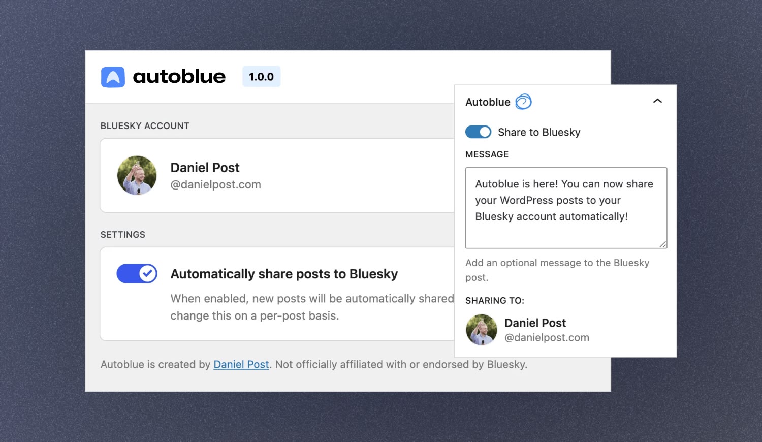 Easily connect your Bluesky account to your WordPress site and start sharing.