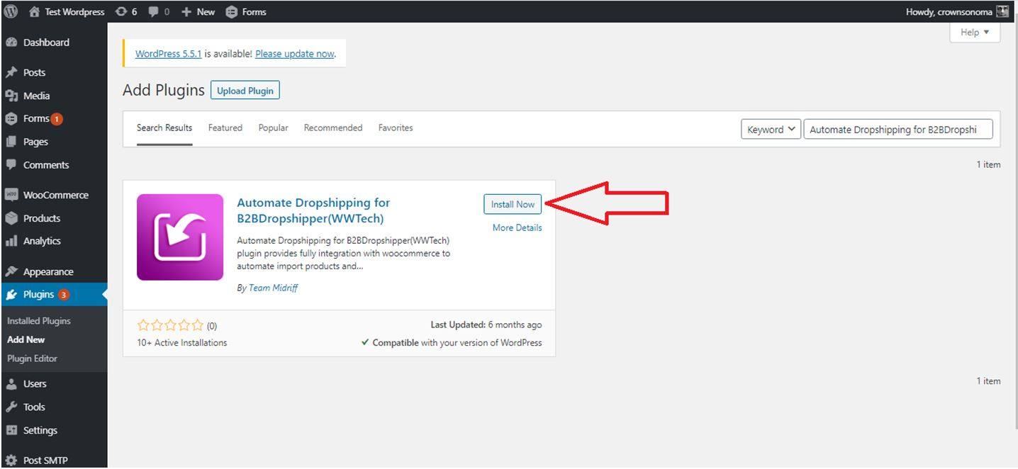 Install the plugin through the WordPress plugins screen directly.