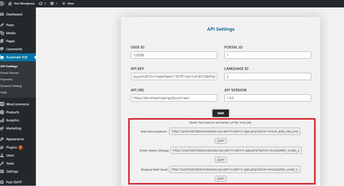 Copy cron job url and setup it with cron job.