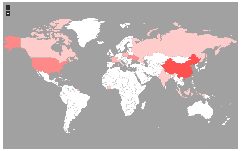 The world map of banned spammers