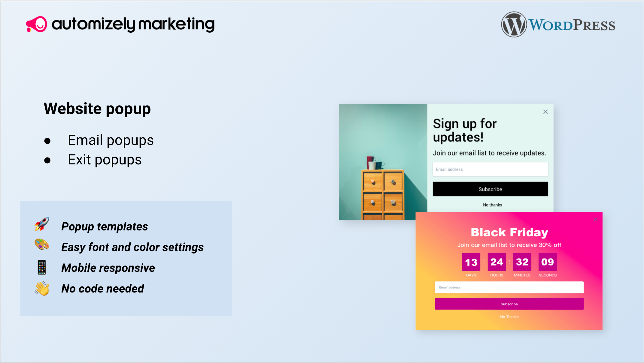 Automizely Popup &#8211; Email Pop Up, Sales Pop Up, Exit Intent Pop Up, Upsell Pop Up, Cart Abandonment Pop Up