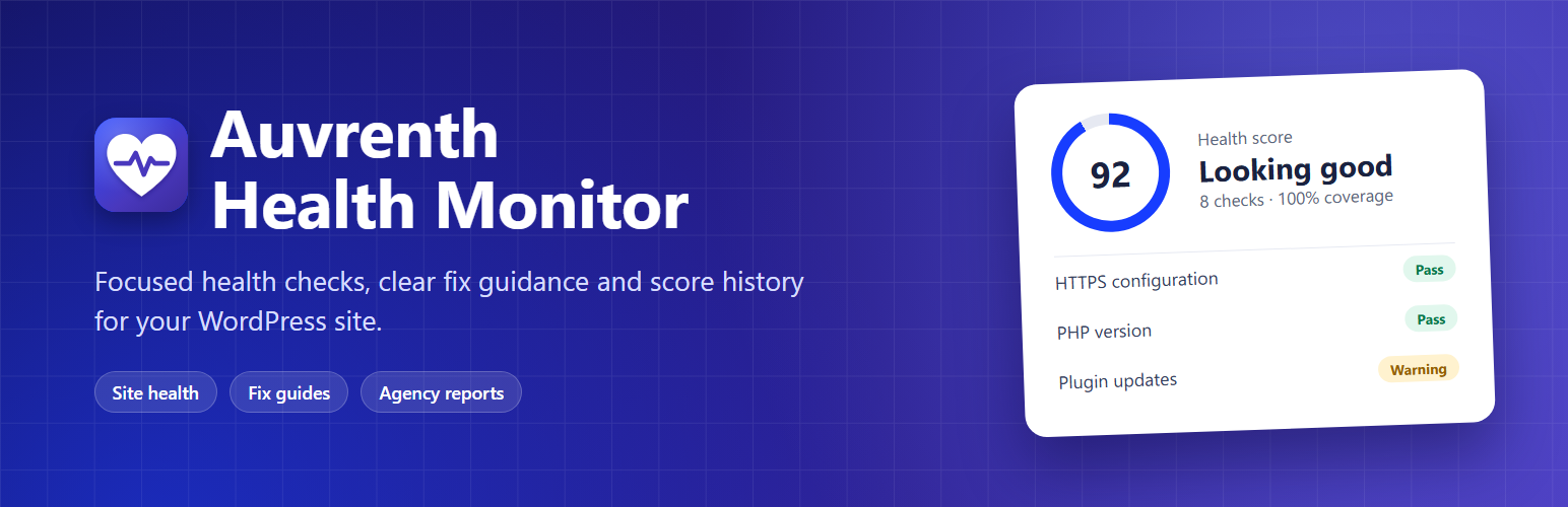 WordPress 外掛 Auvrenth Health Monitor 的封面圖片