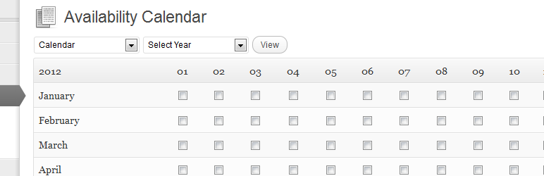 Availability Calendar