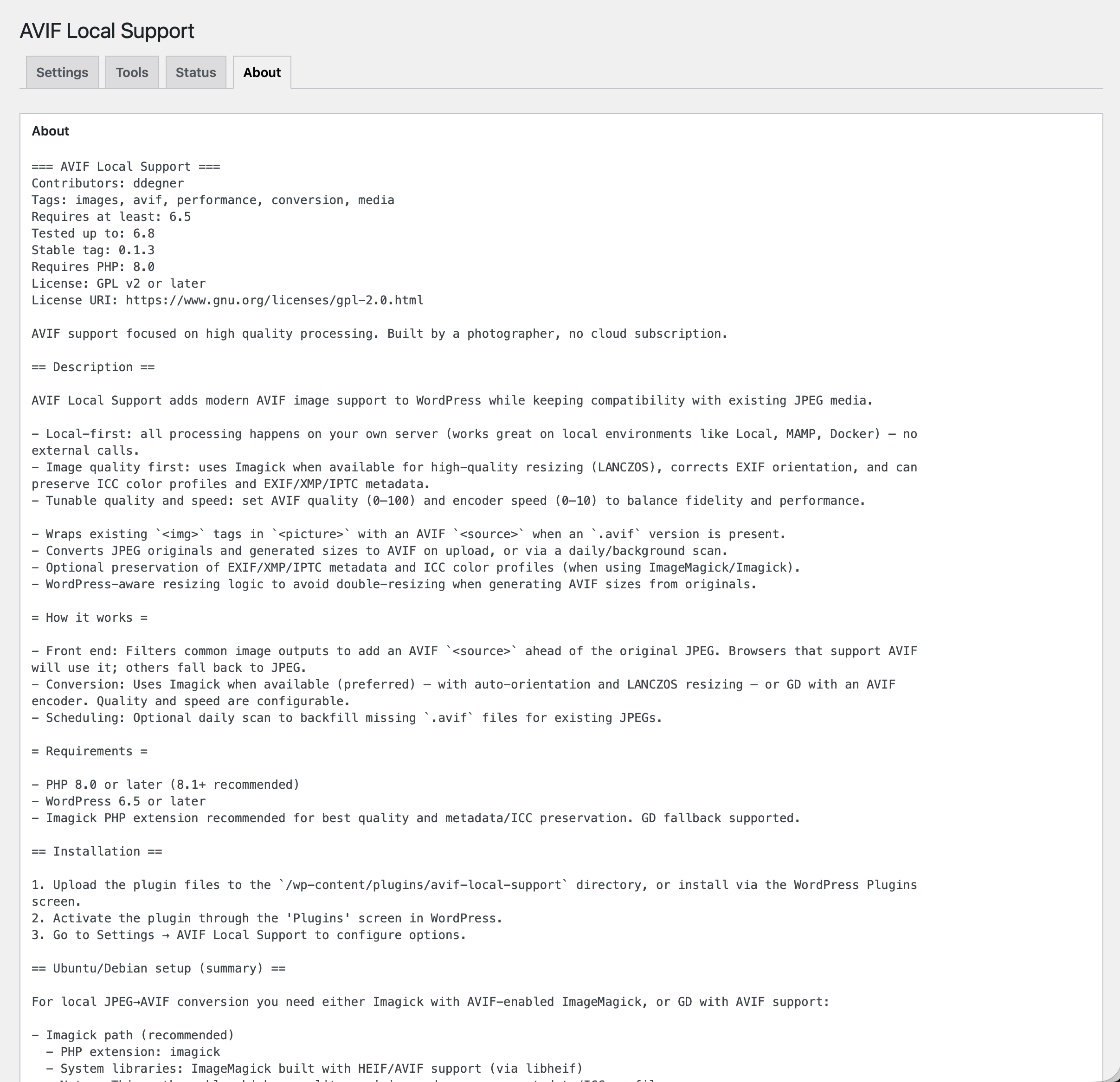 About — in-admin readme for quick reference.