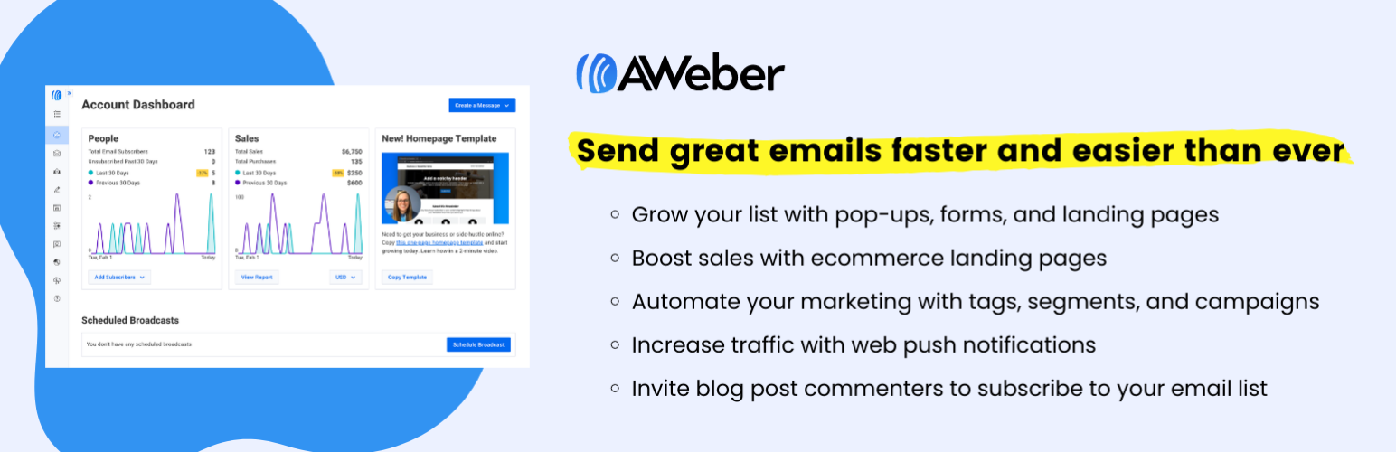 AWeber – Free Sign Up Form and Landing Page Builder Plugin for Lead Generation and Email Newsletter Growth