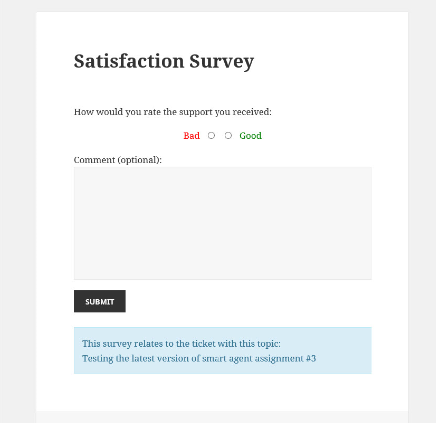 Premium Addon: Satisfaction Survey Landing Page