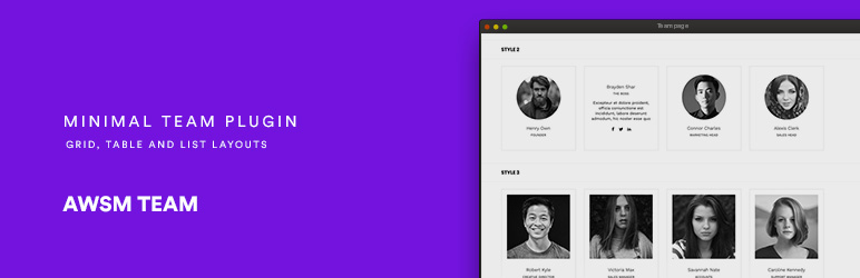 AWSM Team – Team Showcase Plugin