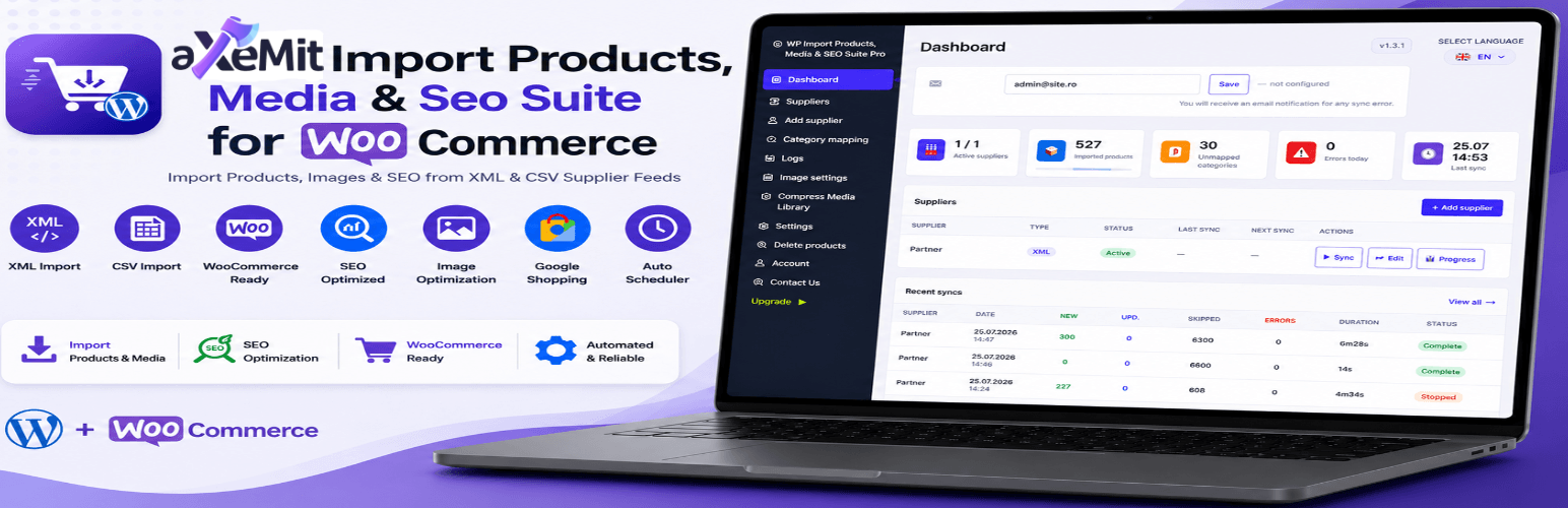 WordPress 外掛 aXeMit Import Products, Media & SEO Suite for WooCommerce 的封面圖片