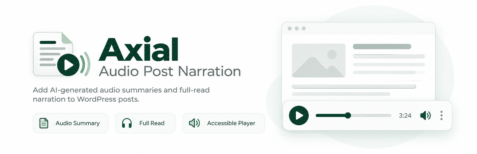 WordPress 外掛 AXIAL Audio Post Narration 的封面圖片