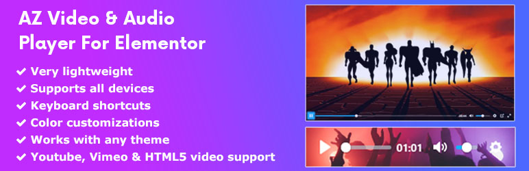 AZ Video and Audio Player Addon for Elementor