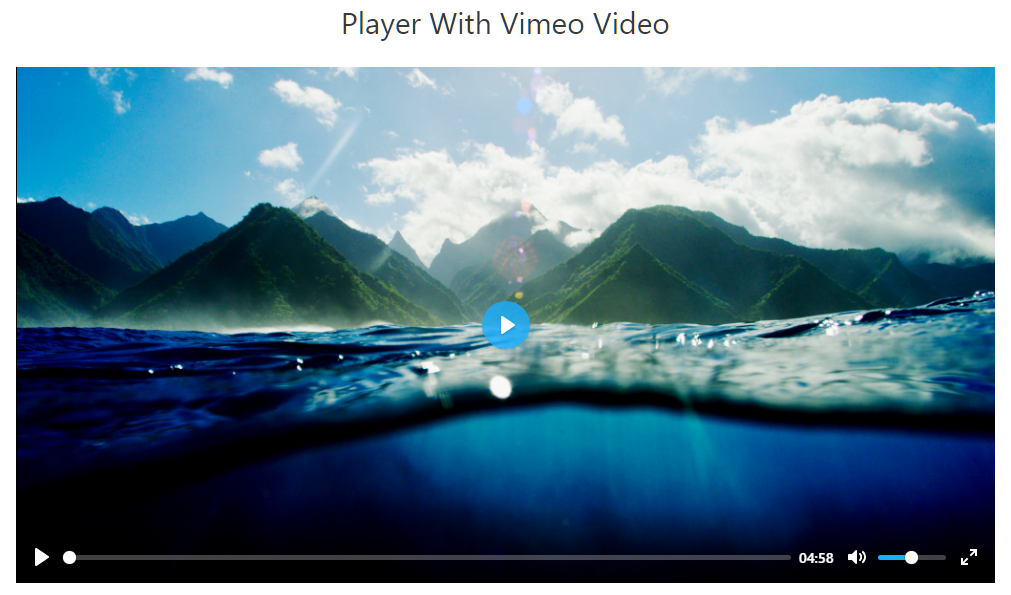 Vimeo Video Player - Vimeo video integration with player controls