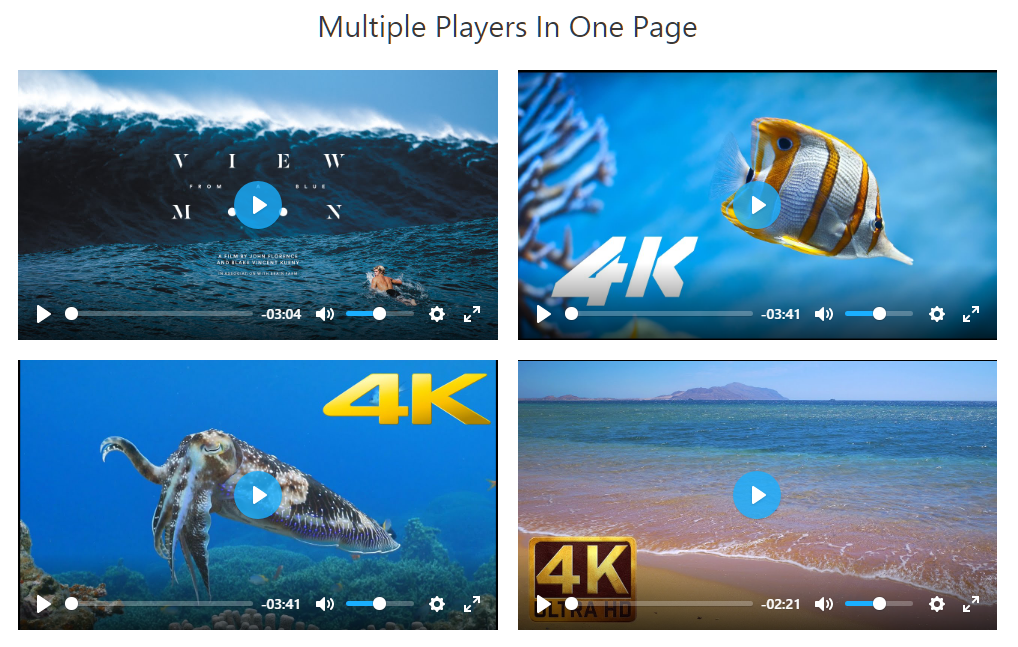 Multiple Players - Multiple video players on a single page