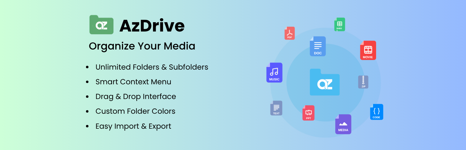 AzDrive – WordPress Media Folders & Organizer