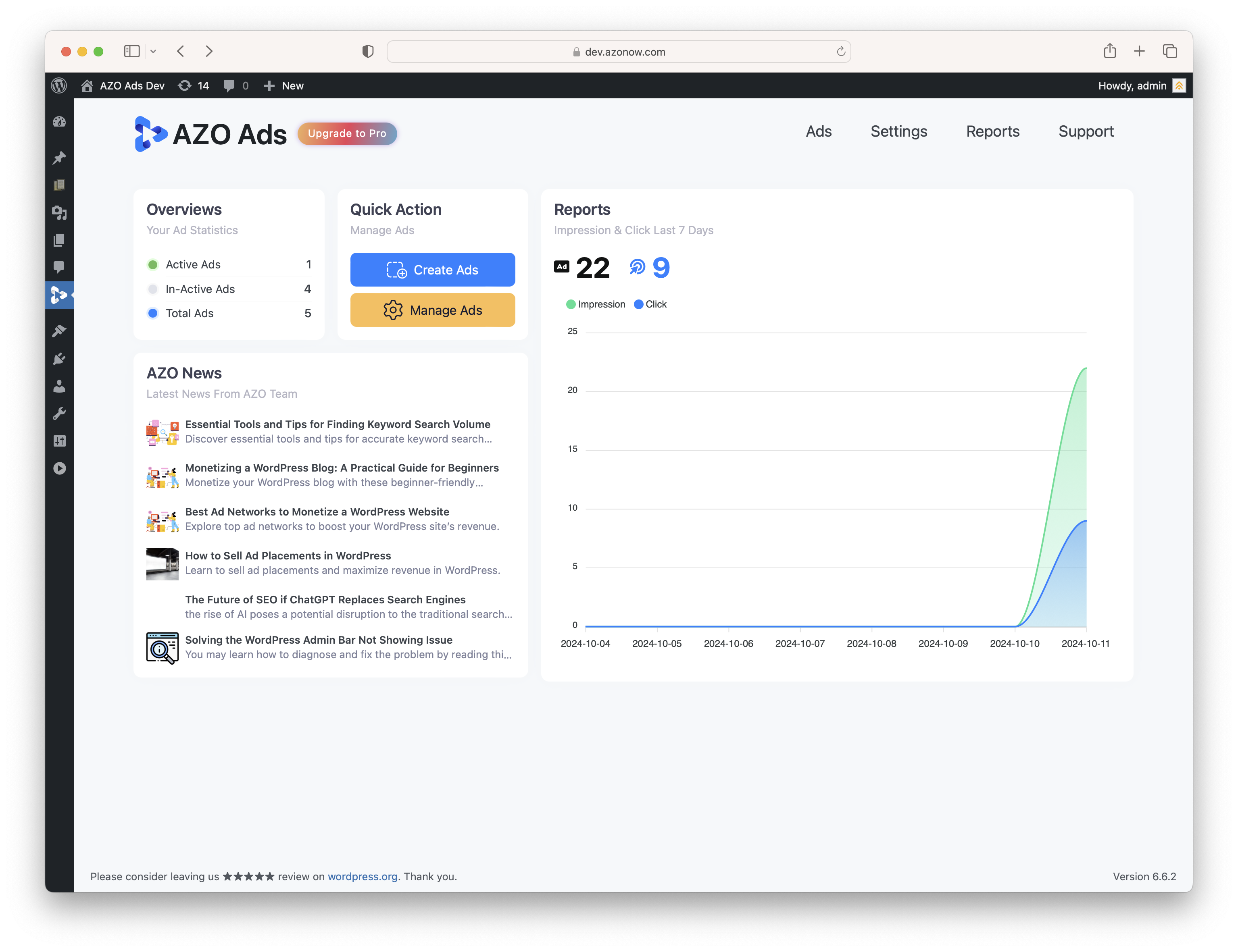 The Dashboard Page