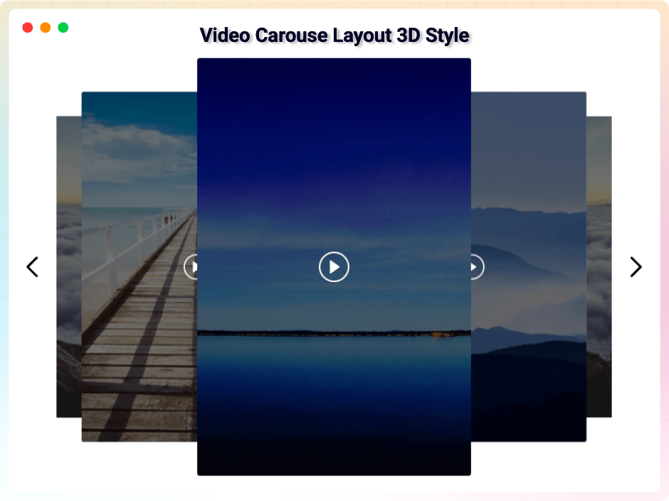 Video Carousel Layout 3D Style