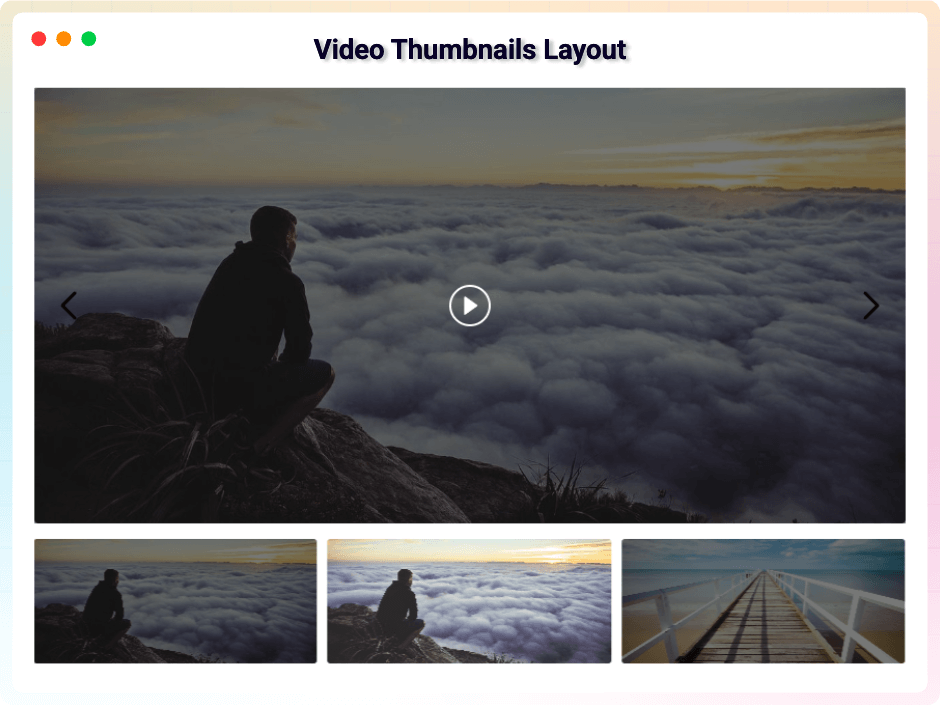 Video Thumbnails Layout