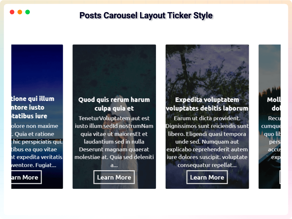 Posts Carousel Layout Ticker Style
