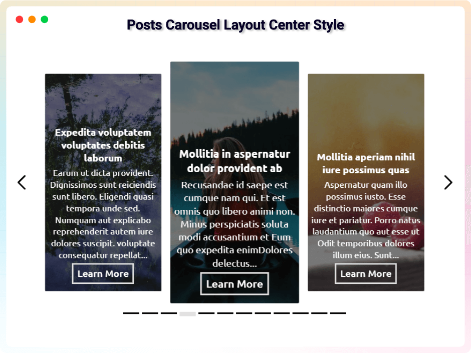 Posts Carousel Layout Center Style