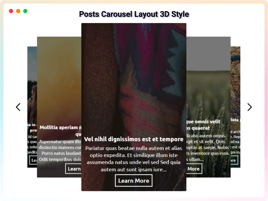 Posts Carousel Layout 3D Style