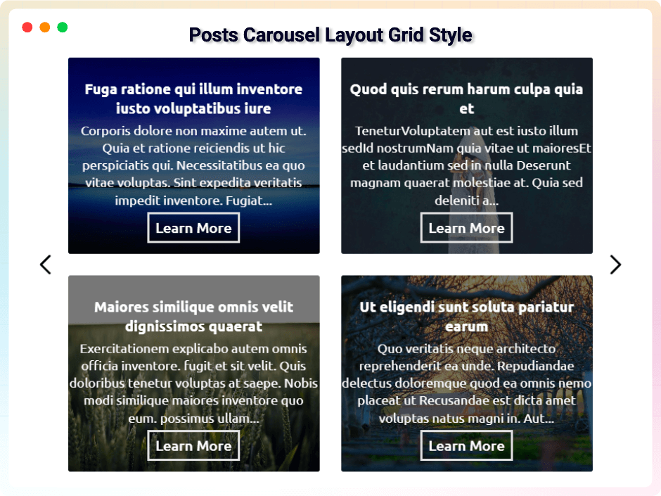Posts Carousel Layout grid Style