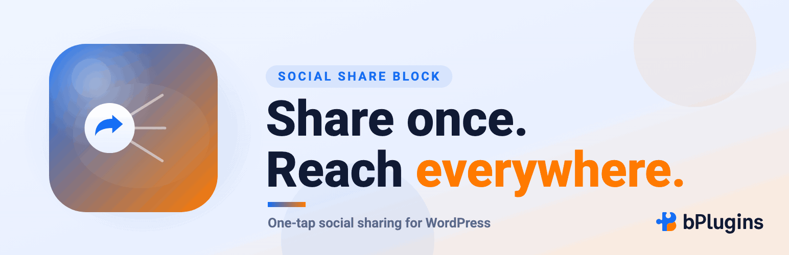 WordPress 外掛 Social Share Block – Help Visitors Spread Your Content Everywhere 的封面圖片