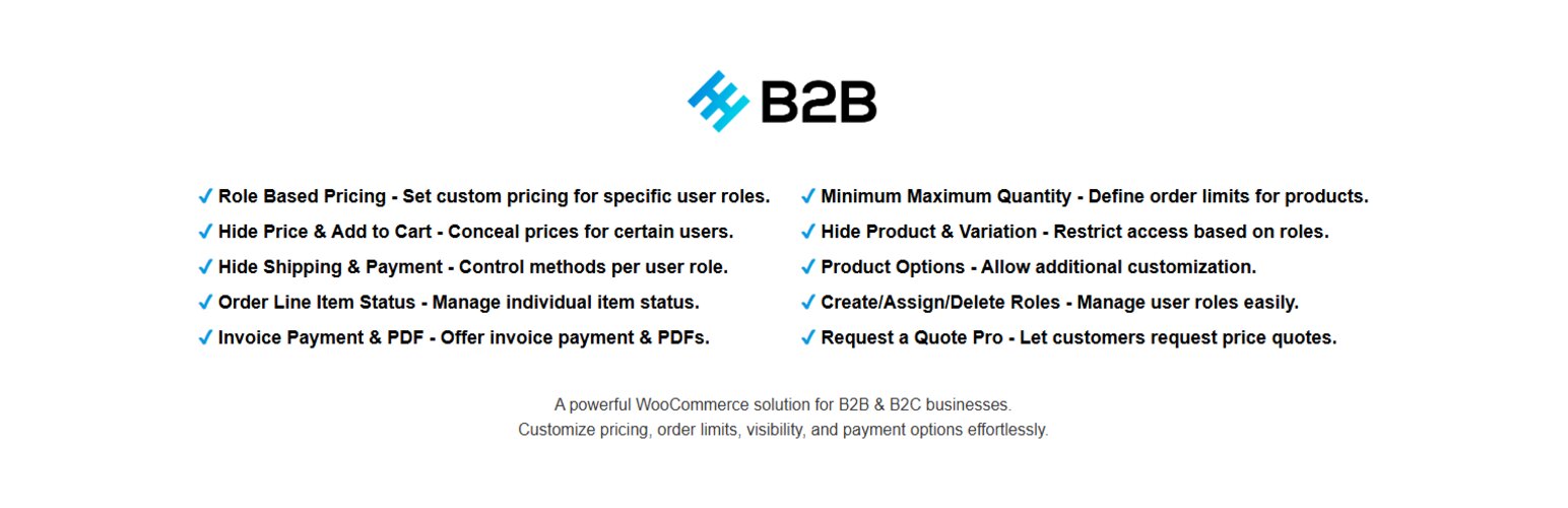 WordPress 外掛 B2B plugin for Woocommerce 的封面圖片。
