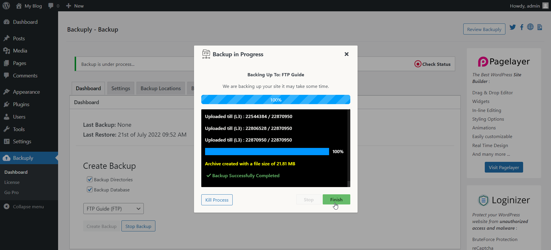 <strong>Backup Process</strong> easy to understand backup progress.