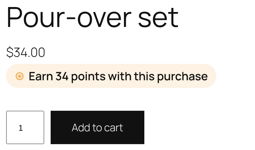 "Earn points with this purchase" on a product page.
