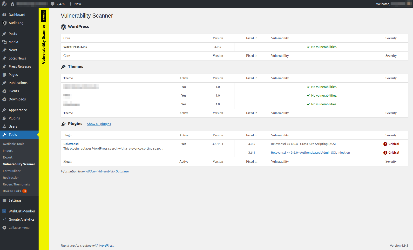 Bang Vulnerability Scanner