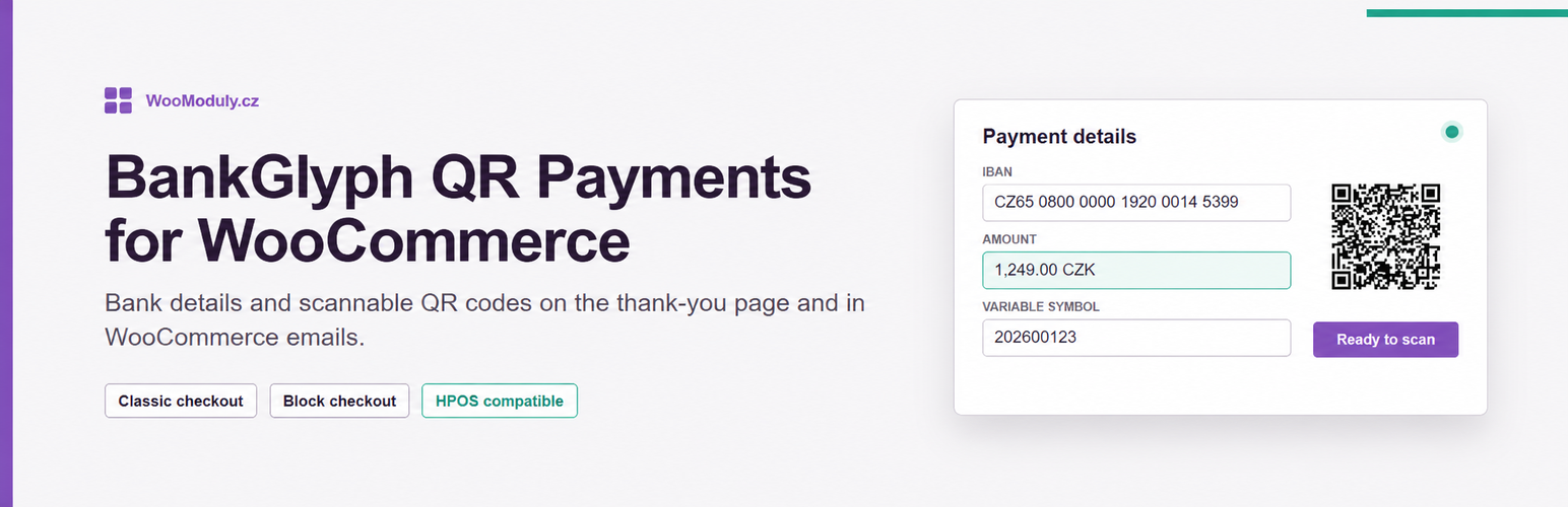 WordPress 外掛 BankGlyph QR Payments for WooCommerce 的封面圖片