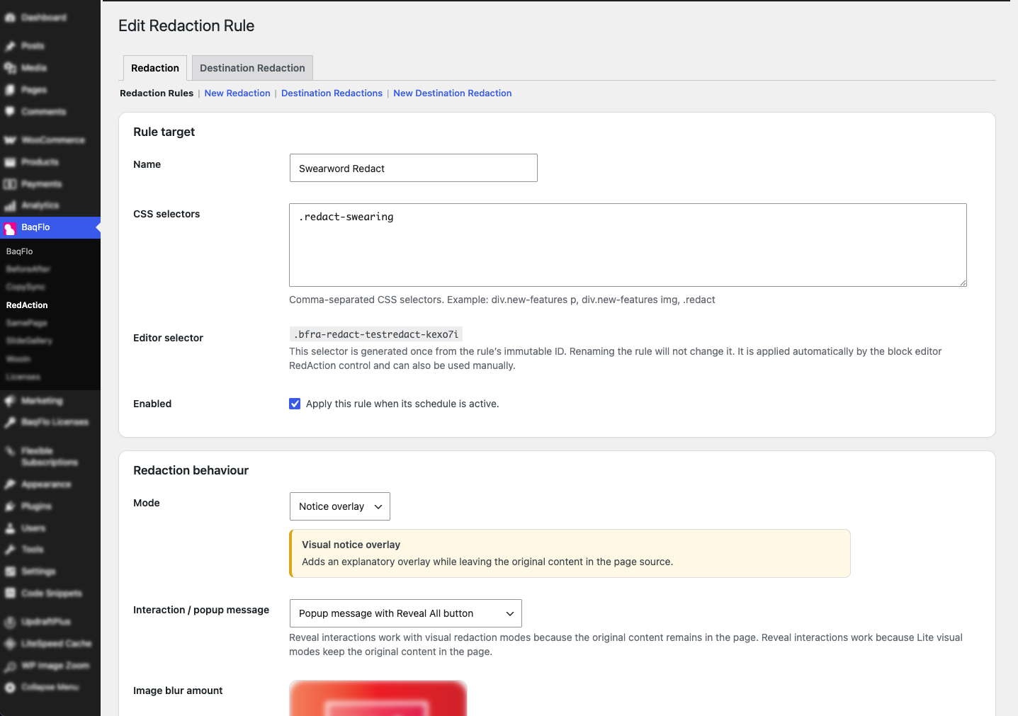 Create a reusable Redaction Rule using familiar CSS selectors.