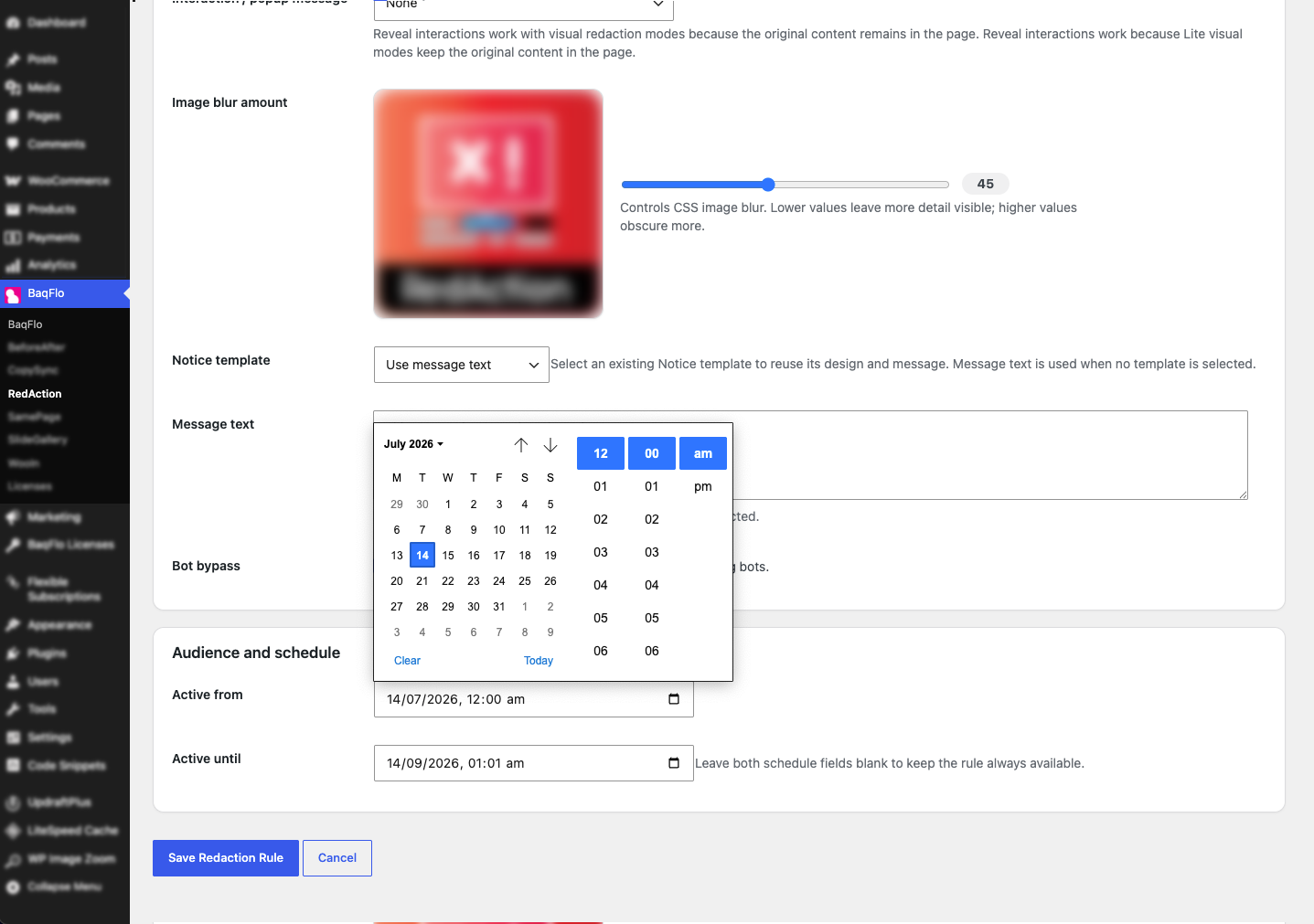 Schedule rules to automatically activate and expire.