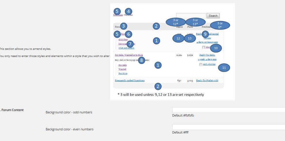 a sample settings page