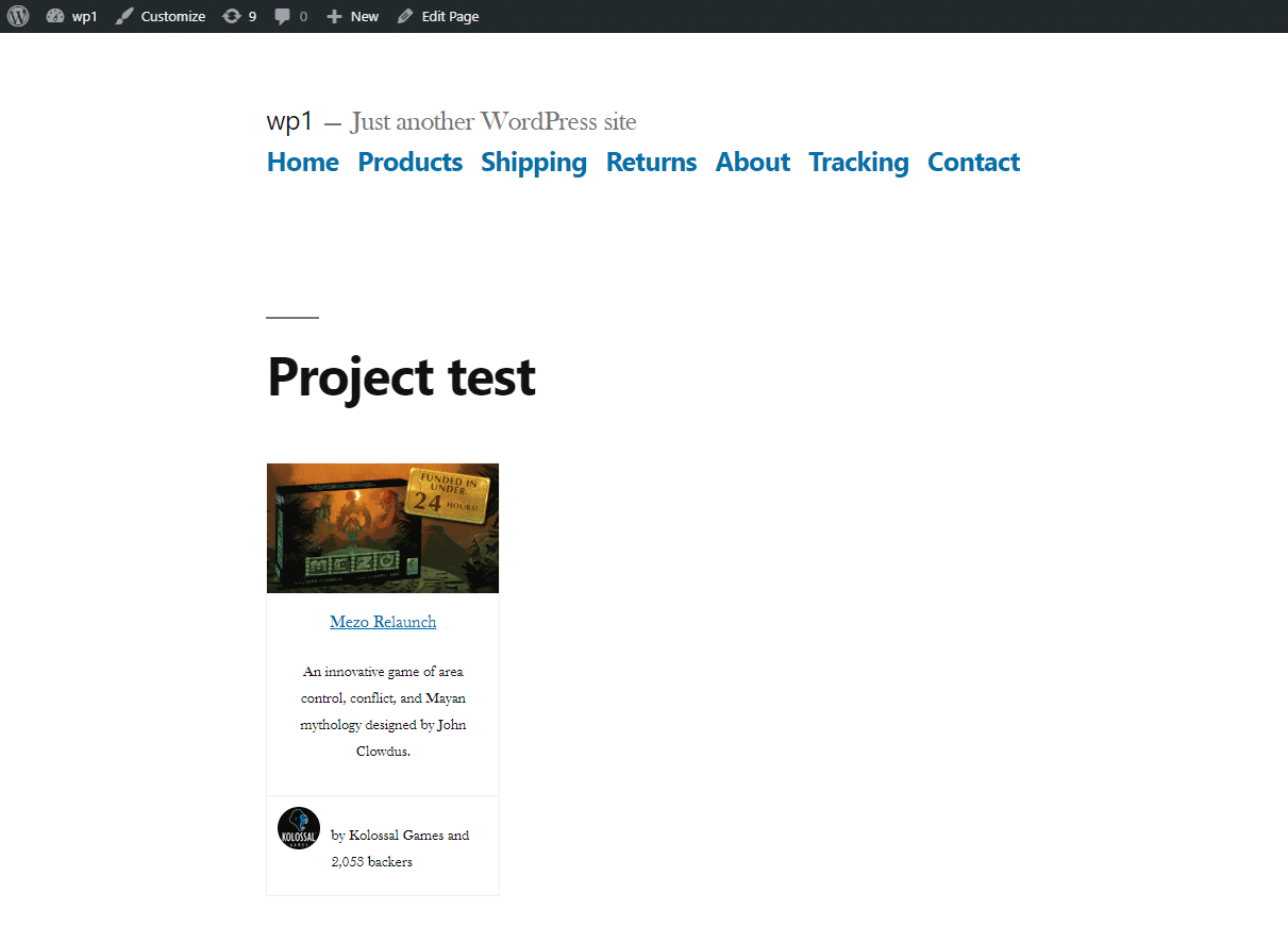 BC Kickstarter widget - Screenshot 1