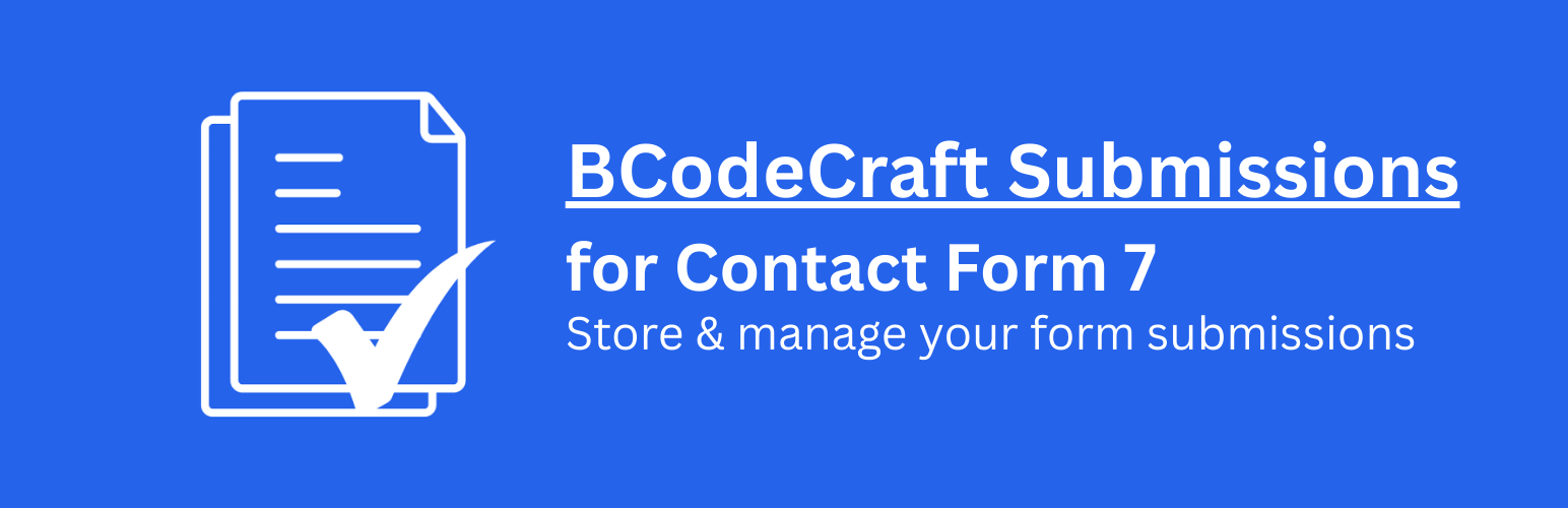 WordPress 外掛 BCodeCraft Submissions for Contact Form 7 的封面圖片。