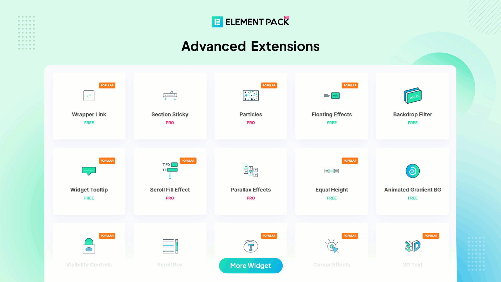 Elementor Extend Features