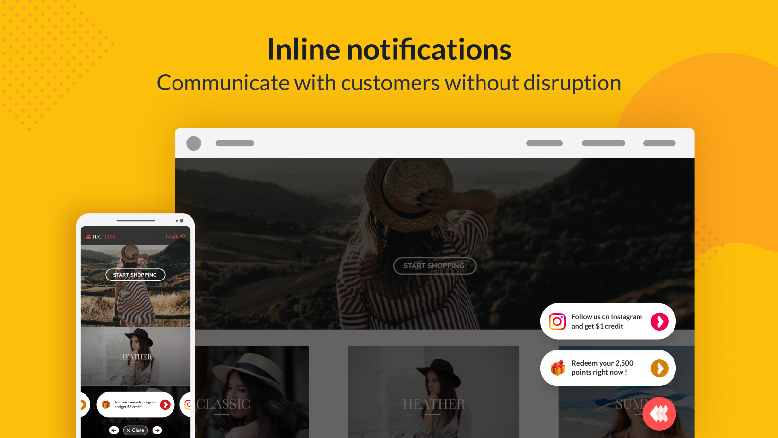 Notification Widget: Communicate with customer without disruption