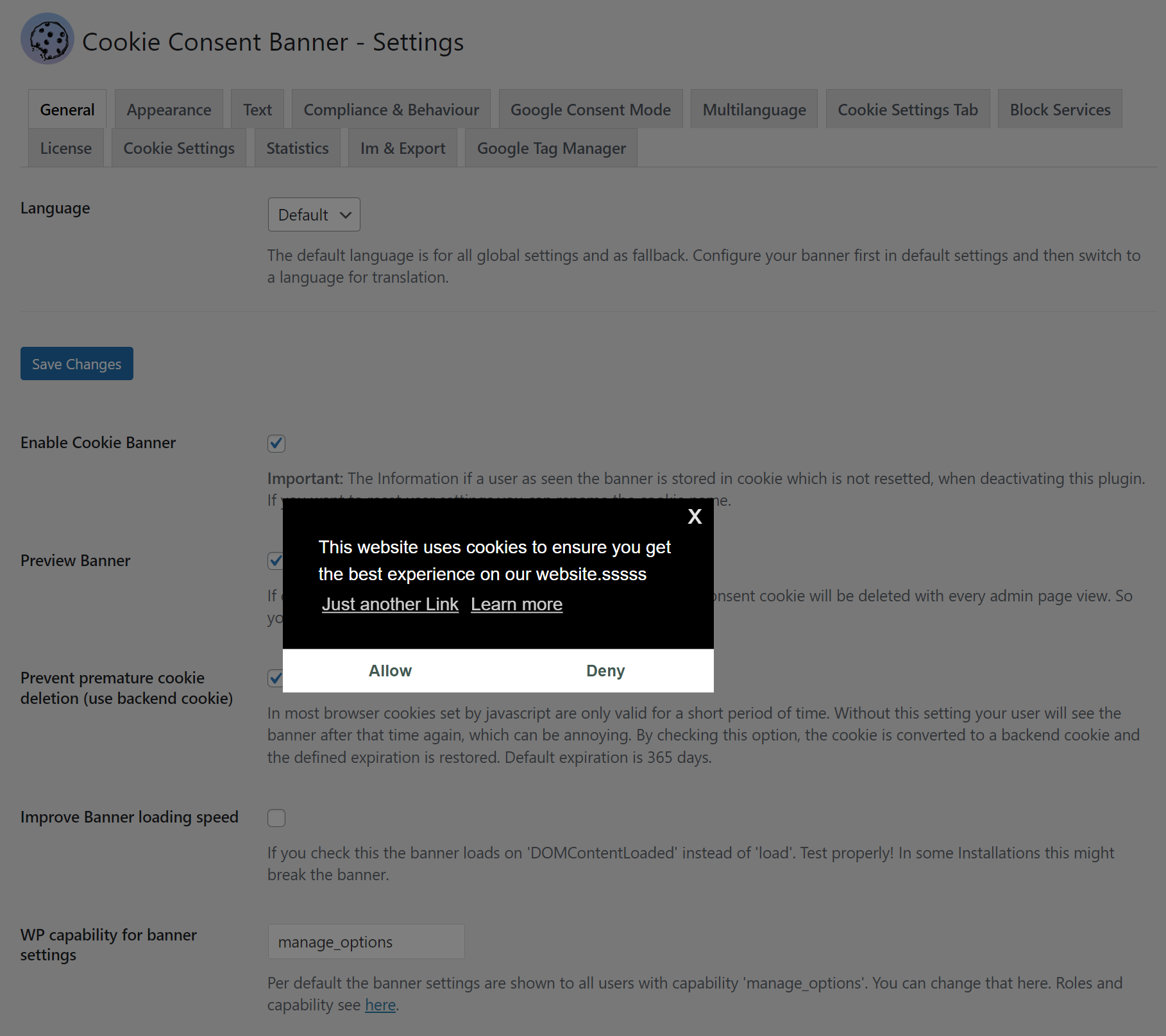 Define how user can interact with the Cookie Baner after they closed it? Only per shortcode link? Or a tab?