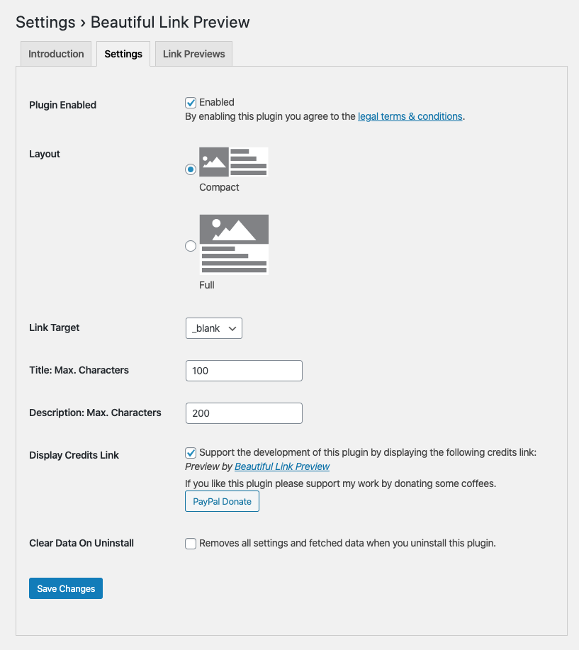 Admin Section - Settings