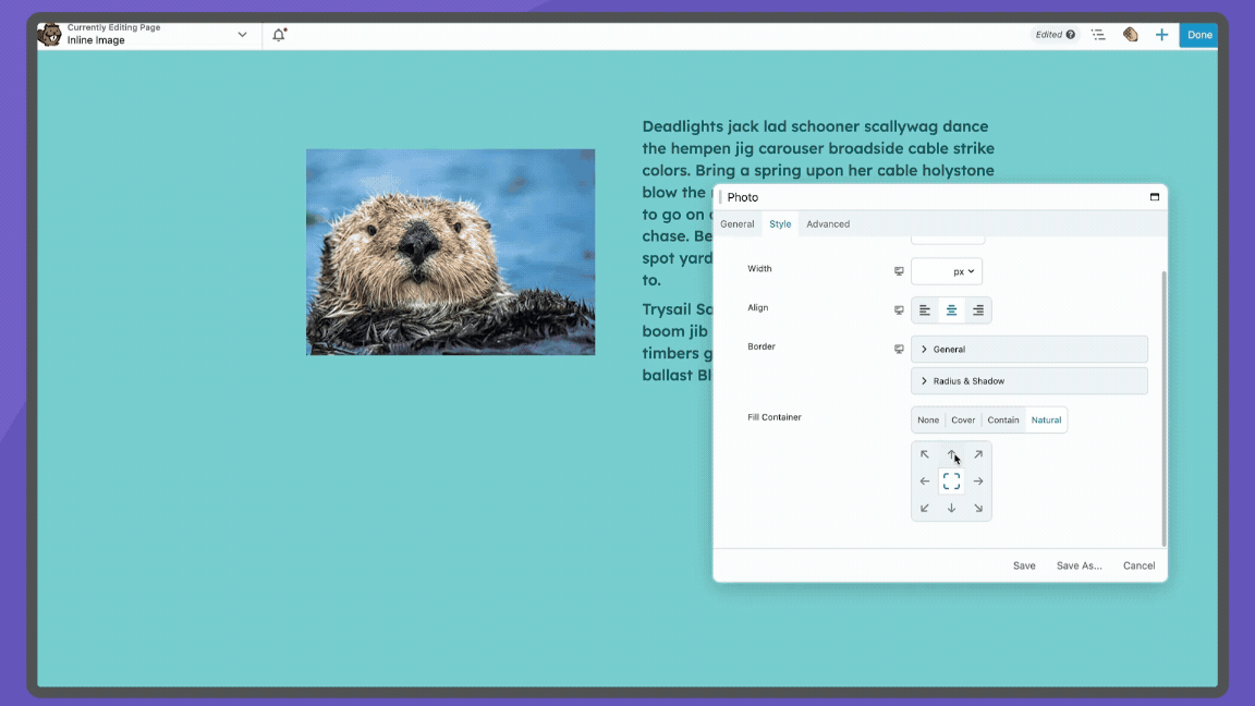 Images can easily be modified to fit your needs, both inline and background